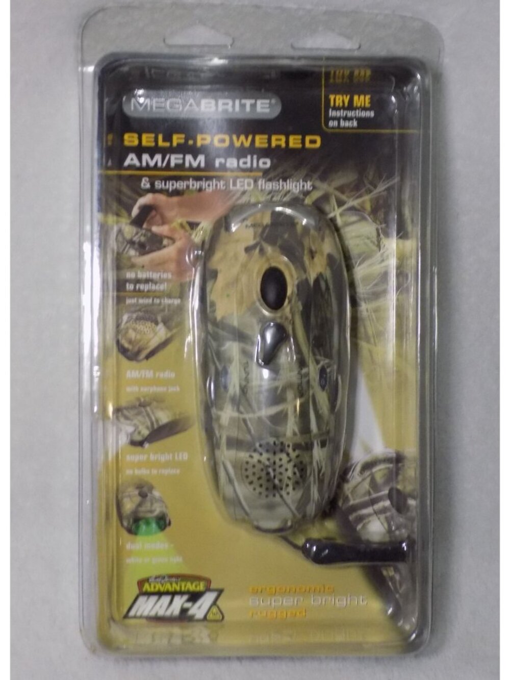 Radio Mega Brite Self Powered AM/FM and Super bright LED CAMO